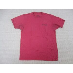 Columbia Shirt Mens Medium Red PFG‎ Fishing Gear Sportswear No Luck All Skill